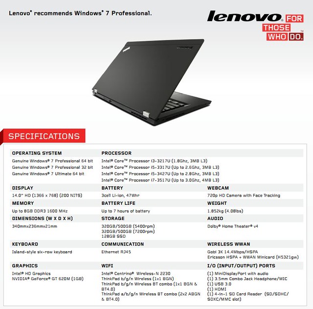 ThinkPad T430u specification