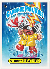 Stormy Heather Garbage Pail Kid getting hit by lightning