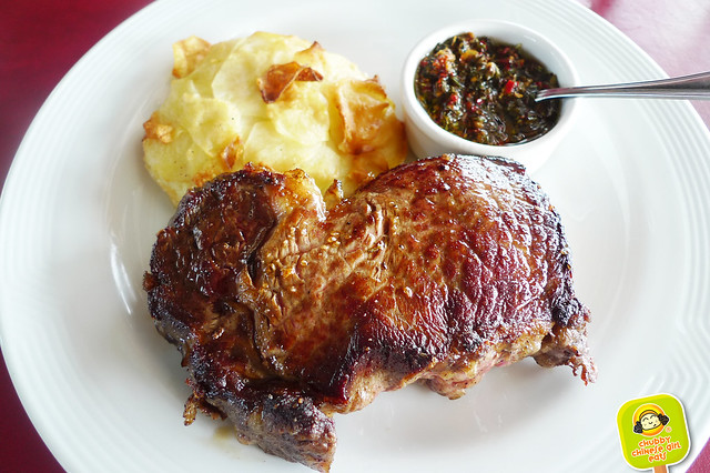 steak with chimichurri at Villa Mansa Wine Hotel