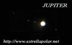 Júpiter y sus cuatro satélites mayores, Io, Europa, Ganímides y Calixto.