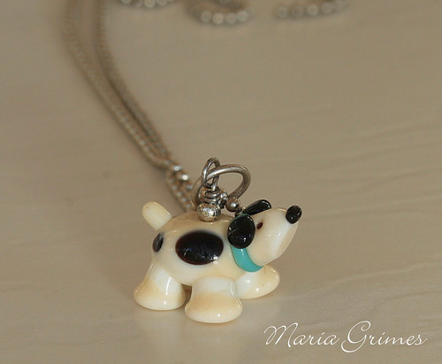 Lampwork Puppy Dog Necklace