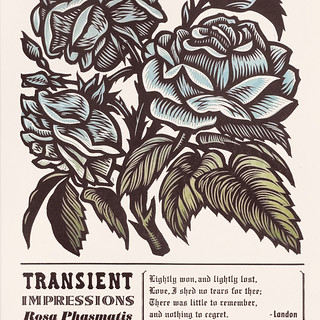 Floral woodcut / letterpress poster print