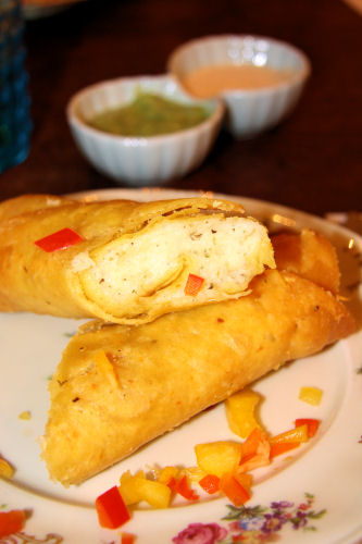 Cheese and potato filled fried corn tacos 
IMG_5992 R