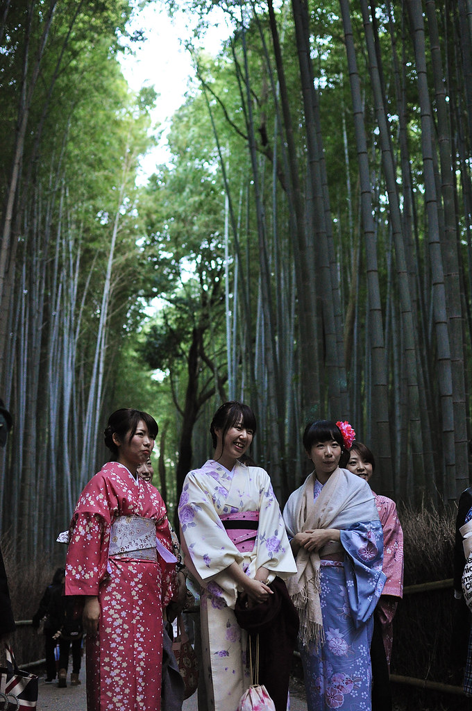 Kimonos in Arashiyama Bamboo Forest