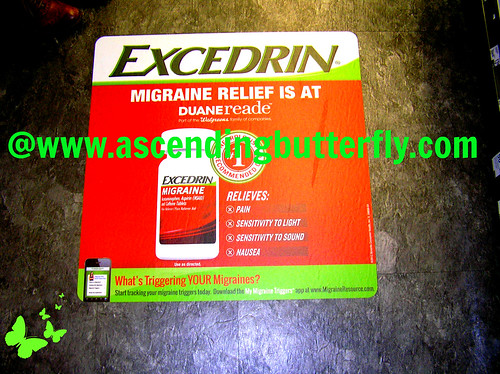 Excedrin Migraine in store sign on FLOOR at Duane Reade Herald Square WATERMARKED