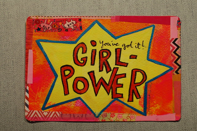 Postcard: Girl power by @iHanna .- made for the #Diypostcardswap