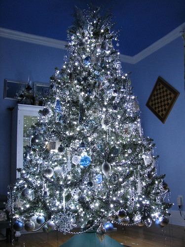 blue and silver tree