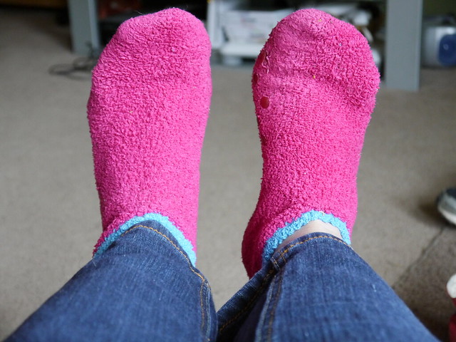 fuzzy pink socks!