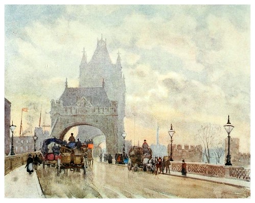 026-El puente de la Torre de Londres- The scenery of London- 1905-Herbert Marshall