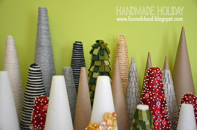 handmade holiday | yarn-wrapped cone trees