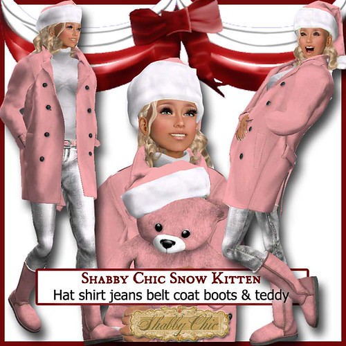 Shabby Chic Snow Kitten in Pink by Shabby Chics