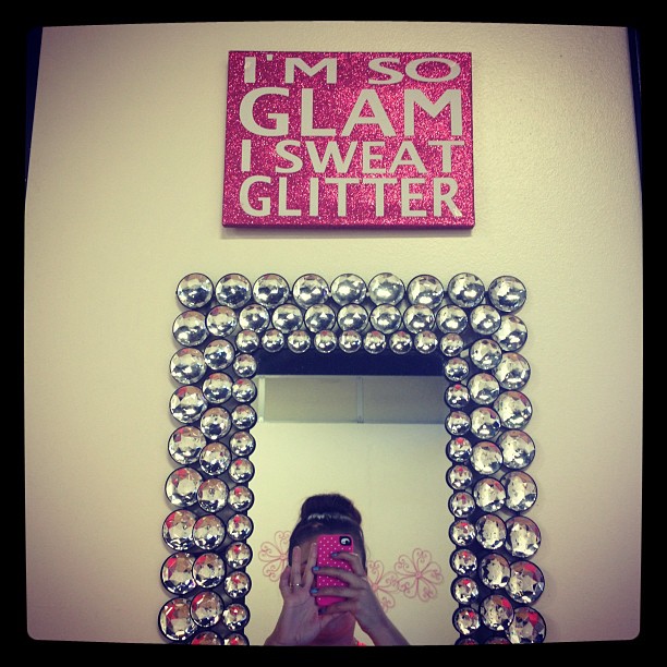 I'm at the sparkliest, pinkest, girliest gym ever.