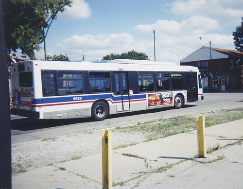 Eastbound Chicago Transit Authority Rt # 76 Diversey Avenue bus departing the west terminal.  Chicago Illinois. September 2002. by Eddie from Chicago