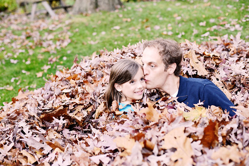 Leaf kiss from daddy.