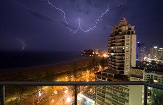 photo éclair orage Coolangatta prise de vue
