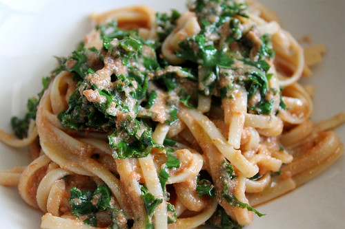 Creamy Marinara Fettucine with Kale