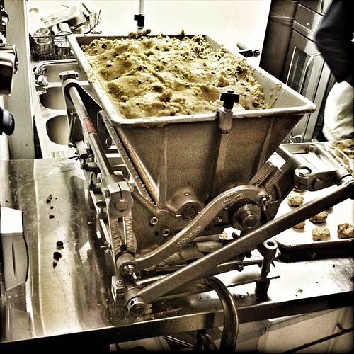 cookie depositing machine. behind the scenes at batch.