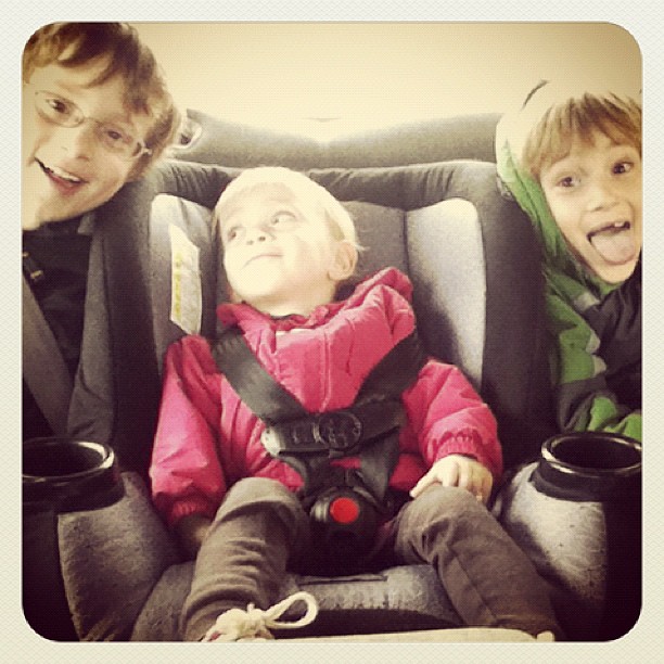Running a couple of errands with my 3 crazies.