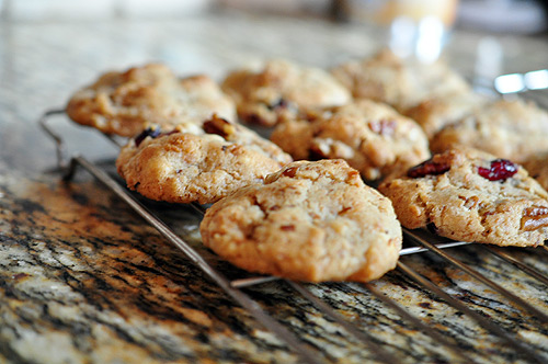 Tipsy White Chocolate Cranberry Cookies