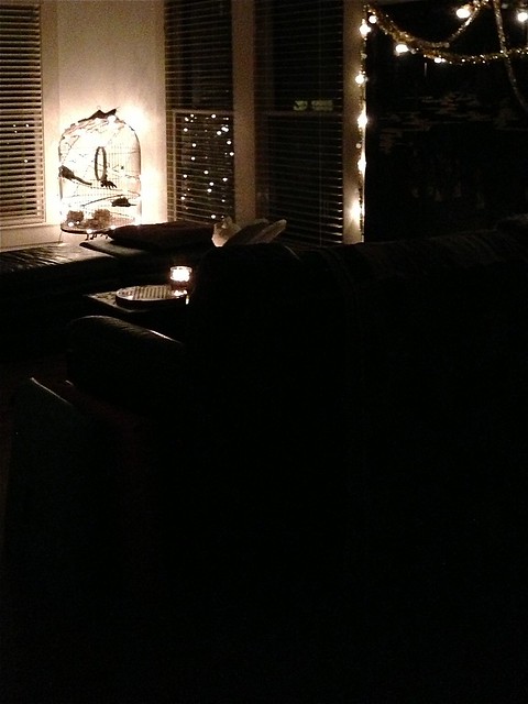 living room lit