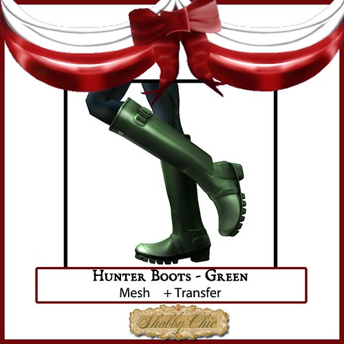 Shabby Chic Green Hunter Boots by Shabby Chics