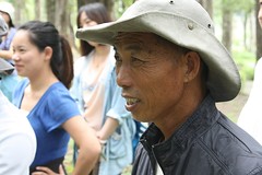 林北水參與台灣環團交流活動的專注神情