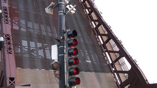 The East 95th Street drawbridge opened.  Chicago Illinois.  Sunday, November 25th, 2012. by Eddie from Chicago
