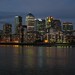 Darkness falls on Canary Wharf