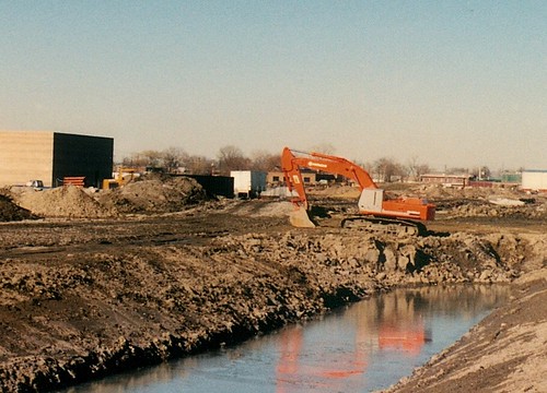 Construction of the CTA orange line to Midway Airport.  Chicago Illinois.  January 1990. by Eddie from Chicago