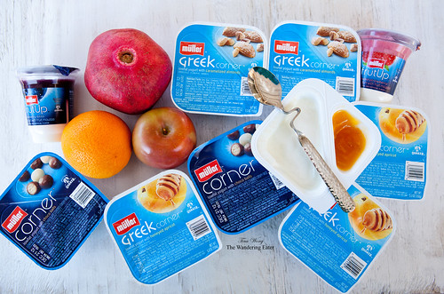 A variety of Müller Greek-style yogurts