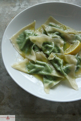 Crab and Spinach Ravioli with Chili Oil