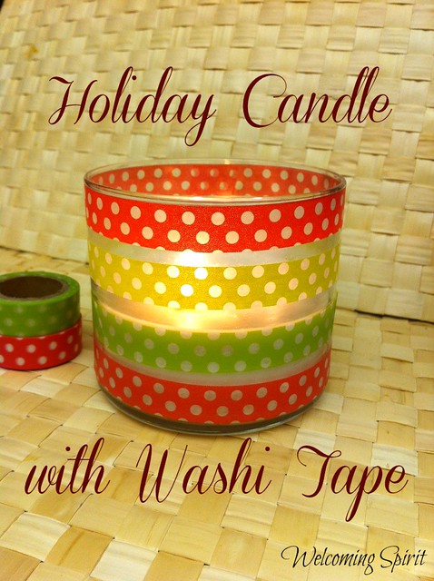 Holiday candle with Washi Tape