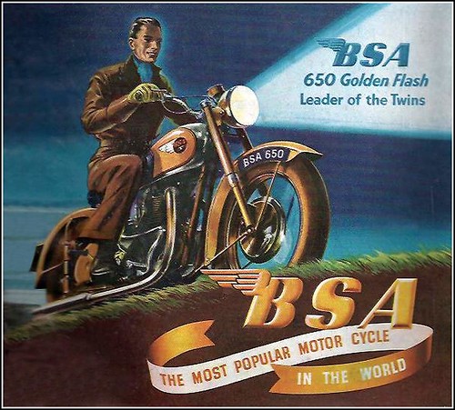 1951 BSA Golden Flash cutting through the dark by bullittmcqueen