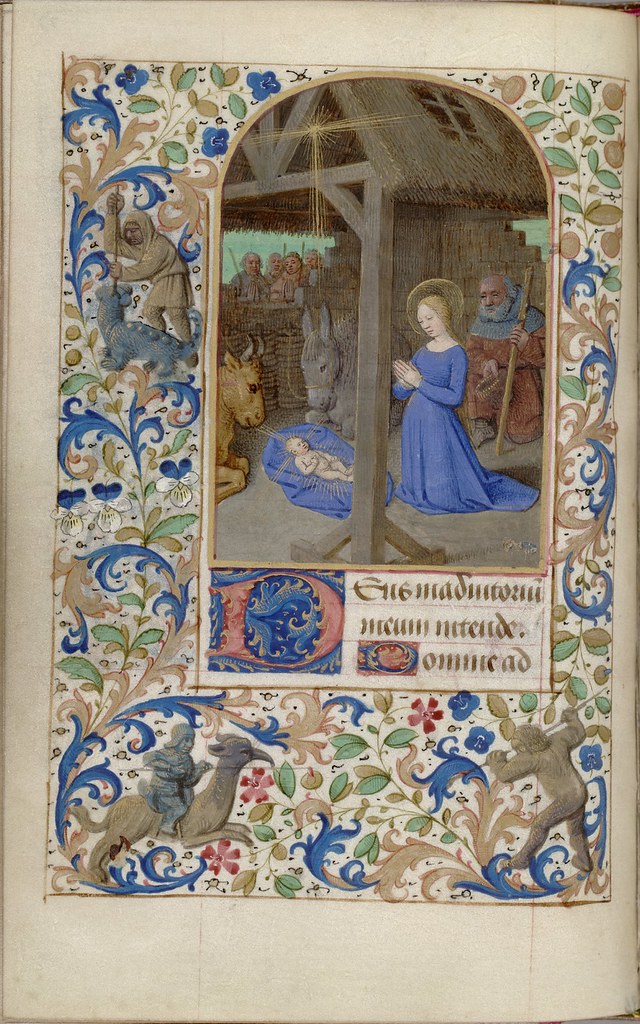 manuscript miniature of Jesus' birth biblical episode
