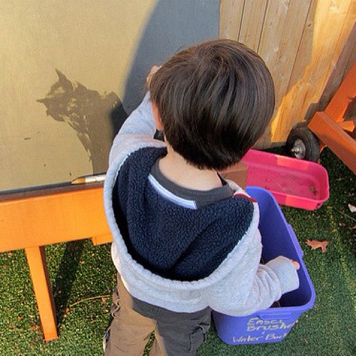 Water painting at the zoo. I see a cat.  #latergram