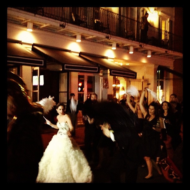 Wedding party (literally) on Bourbon Street, New Orleans