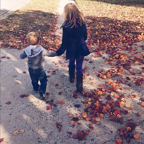My loves, looking way too old for my liking. #leaves #fall #november
