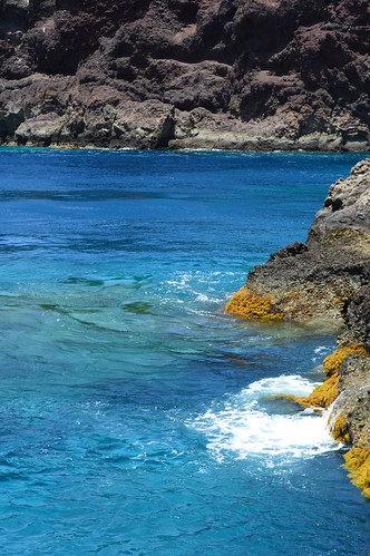 Blue sea waters in Punta de Teno