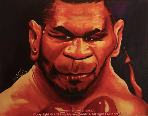Mike-Tyson-painting-by-Nelson-Santos by caricaturas