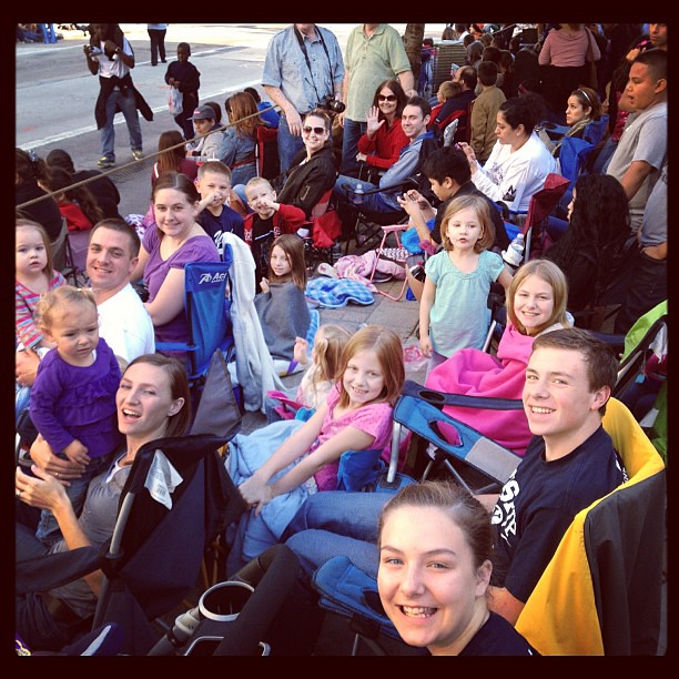At the Houston Thanksgiving day parade with all my family!