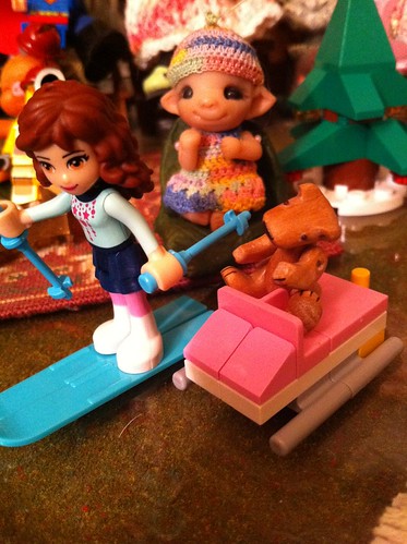 Lego Advent Friends DaY 4 - "Ski's and Poles" Baby Pearlie Cheers On The Race! by DollZWize