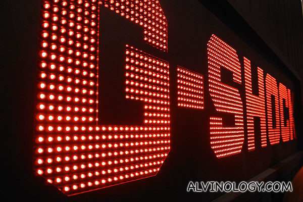 LED logo on the store front 