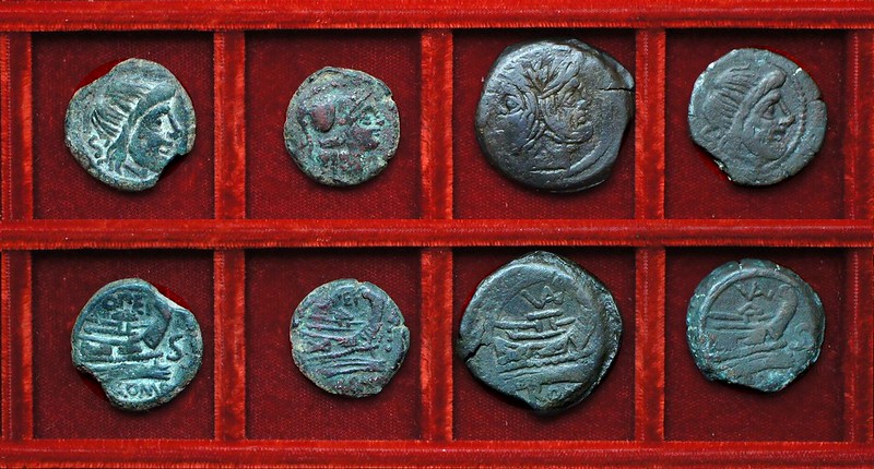 RRC 190 OPEI Opeimia bronzes, RRC 191 VAL Valeria bronzes, Ahala collection, coins of the Roman Republic