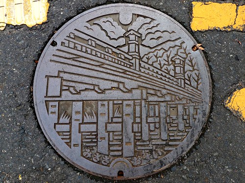 Misasa town Tottori pref, manhole cover （鳥取県三朝町のマンホール）