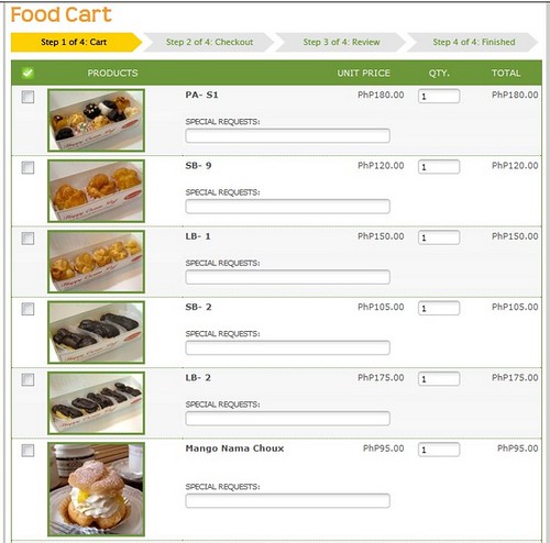 Online Food Cart