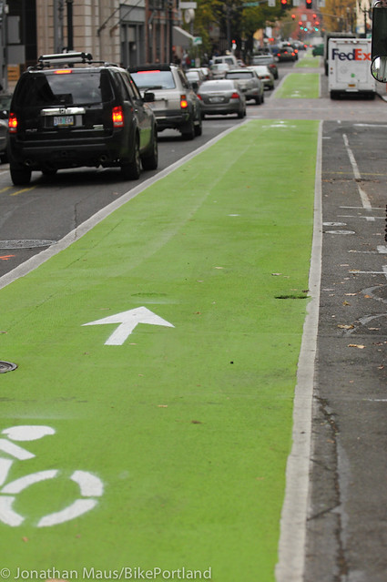 Green bike lanes Stark and Oak-8