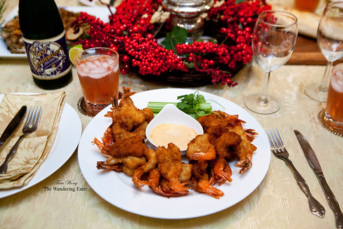 Fried shrimp with harissa mayonnaise