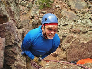 David Belaying on Whale's Tail Ledge