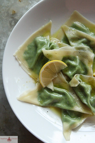 Crab and Spinach Ravioli with Chili Oil