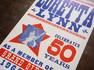 Loretta Lynn letterpress poster
